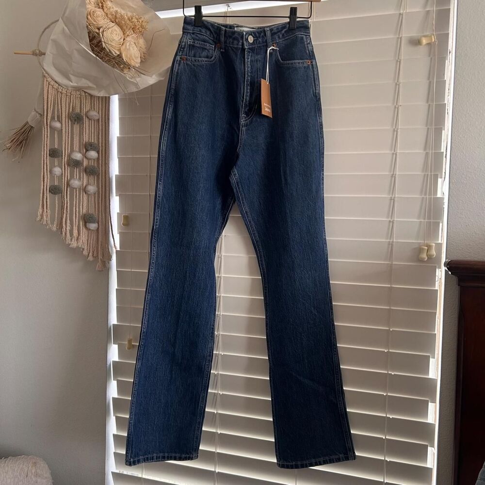 Reformation Pamela Ultra High Rise Straight Leg Jeans Wallis Wash Size 26 NWT - Picture 2 of 6